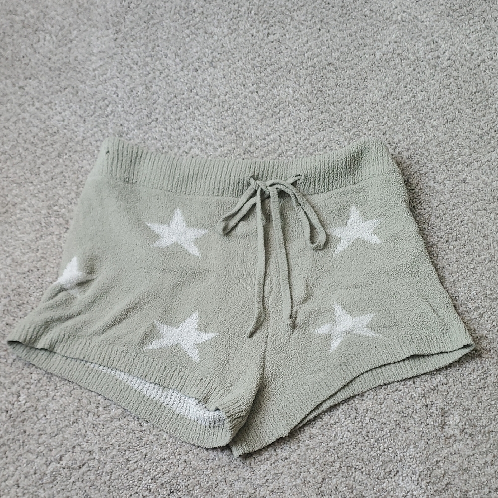 Women's Star Pattern Pajama Shorts - Green